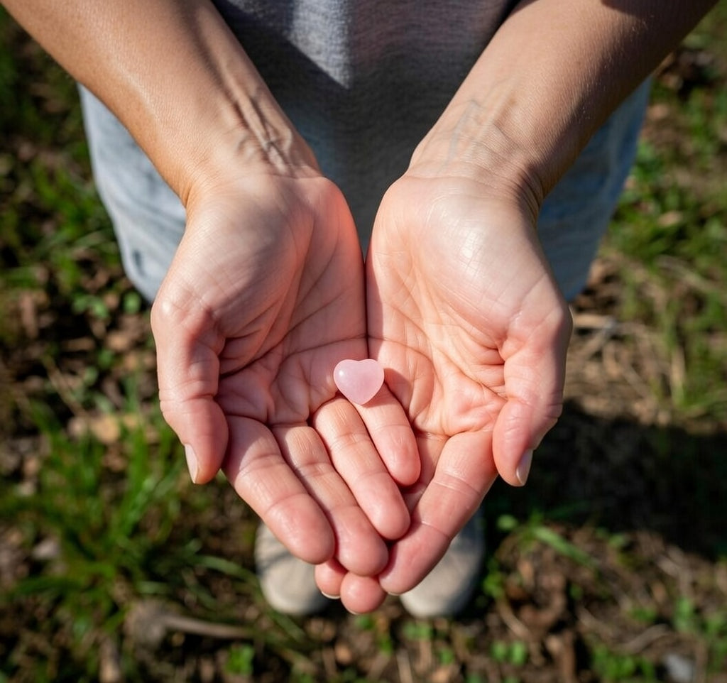 Rosenquarz-Herz-Handschmeichler